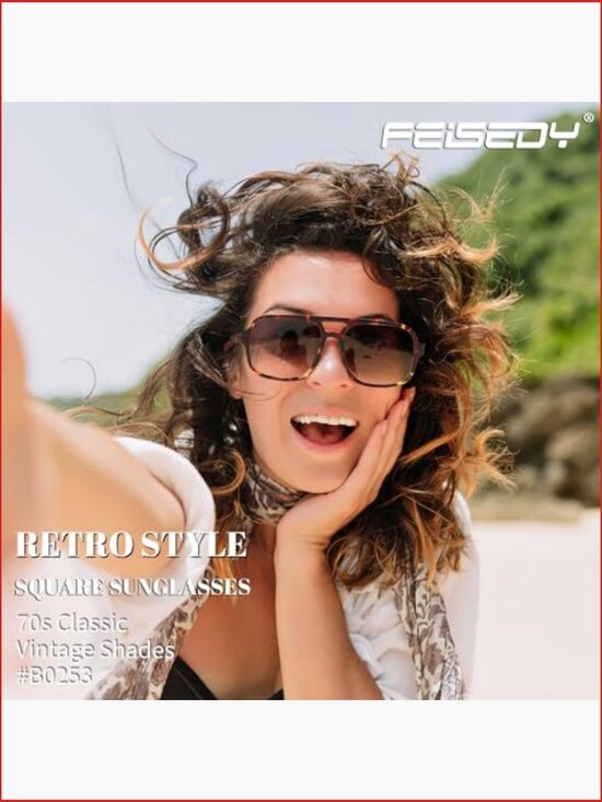 Retro Aviator Square Sunglasses - UV400 Protection Trendy Shades main image 4